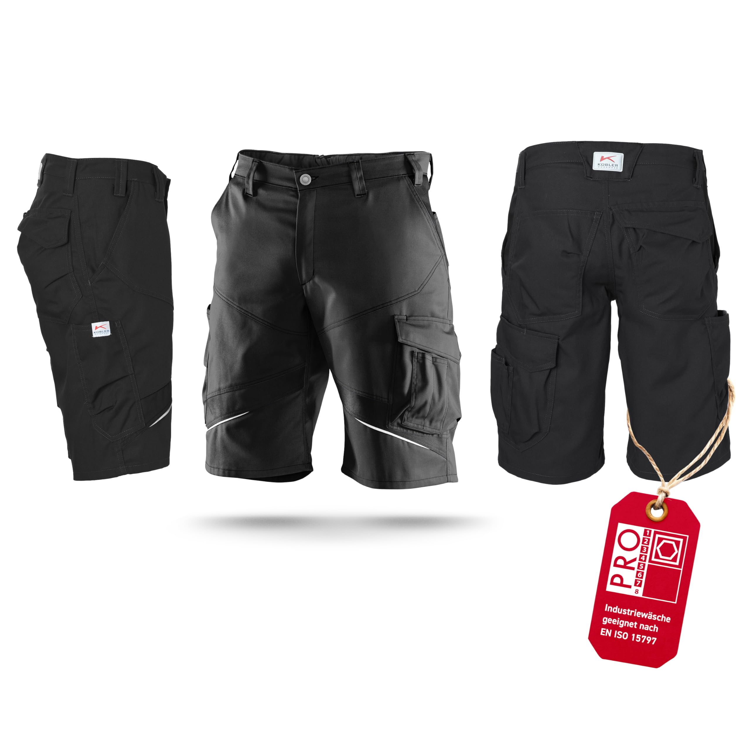 Kubler 24505365-99-44 Shorts, Black, Size 44