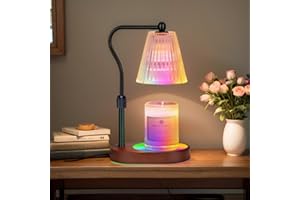 Candle Warmer Lamp with 7 Colors LED Lamp, Candle Warmer with Adjustable Height Timer, Electric Candle Warmer with 2 Bulbs, H