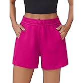 PINSPARK Athletic Sweat Shorts Women Elastic High Waisted Comfy Short Drawstring Casual Lounge Shorts with Pockets