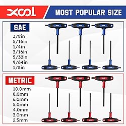 XOOL 14PCS T Handle Allen Wrench Set, Metric & SAE