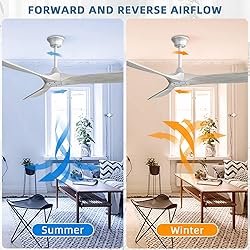 CACI Mall 60" Ceiling Fan,no Light,Natural Solid