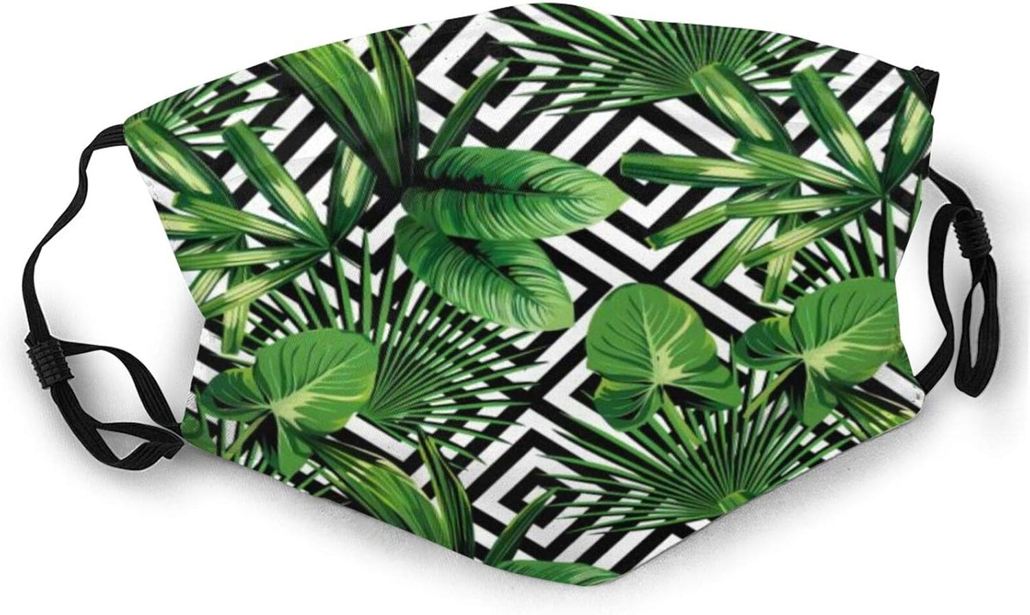Tropical Jungle Plants Unisex Adult Anti Dust Face Mask Reusable Black