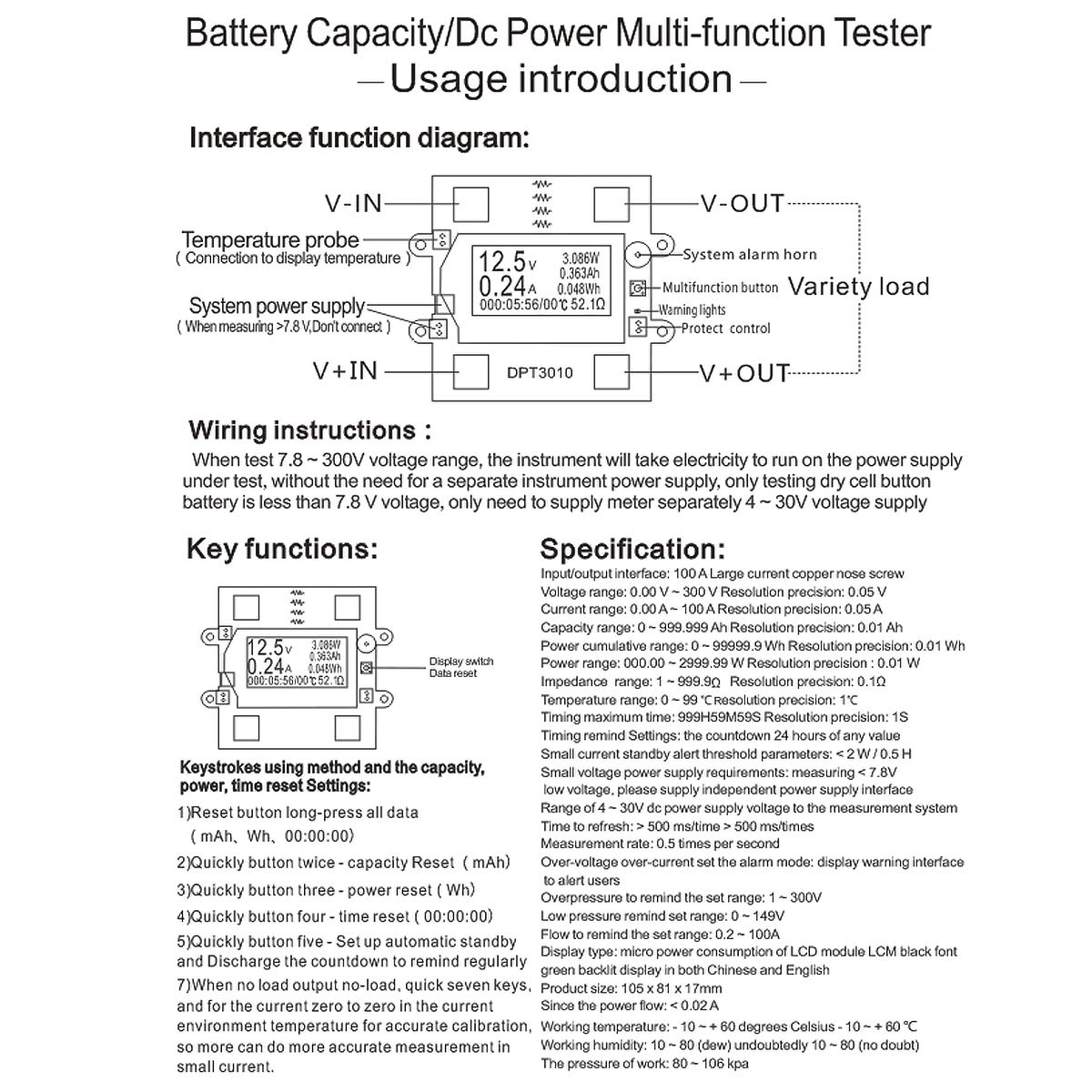 MakerHawk AC Digital Voltage Meters AC50-320V 100A 3K KW Home High Voltage  Testers Indicator Power Energy Voltmeter Ammeter Current Amps Volt Watt  Meter ...