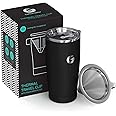 Pour Over Coffee Travel Mug - Coffee Gator all-in-one Travel Coffee Maker and Thermal Cup - Vacuum Insulated Stainless Steel 