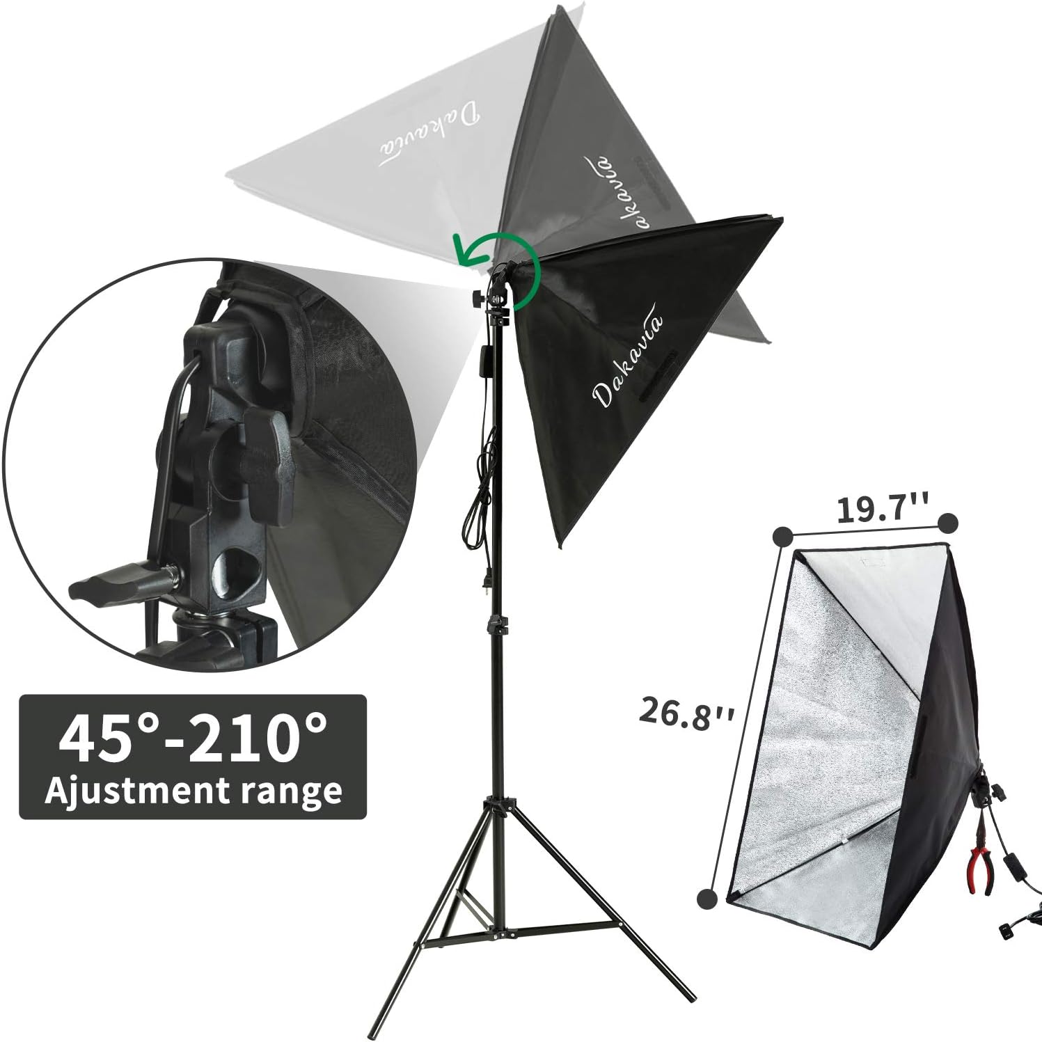 Cantilever 3 Softboxes with Light Stand SUNCOO Photography Softbox
