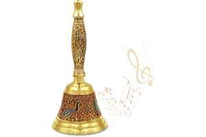 Shubhkart Hand Painted Bell - for Wedding Events Decoration, Food Line, Alarm, Jingles, Ringing, Service Bell (Red)