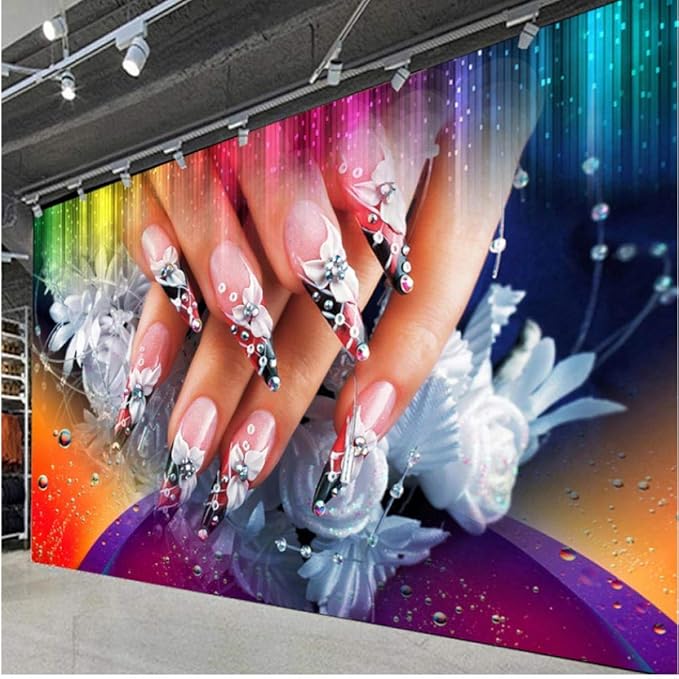 Amazon.com: rtfc Nail Shop Mural，Beauty Salon Nail Store Wallpaper
