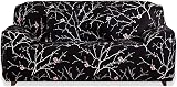 Teynewer 2-Seater Slipcover Elastic Fabric Printed Pattern Black