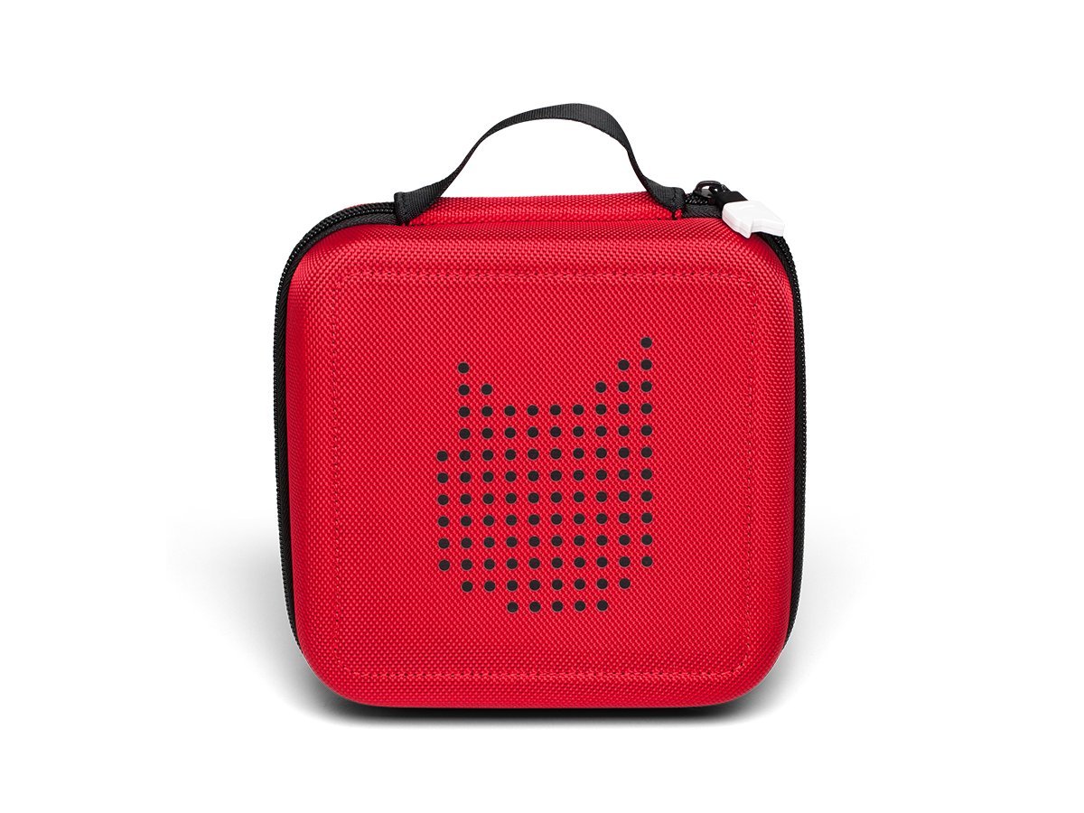 tonies Red Transport Bag for Storing up to 20 Tonies - Lightweight, Washable, Zipper, 17.5 x 17.5 cm