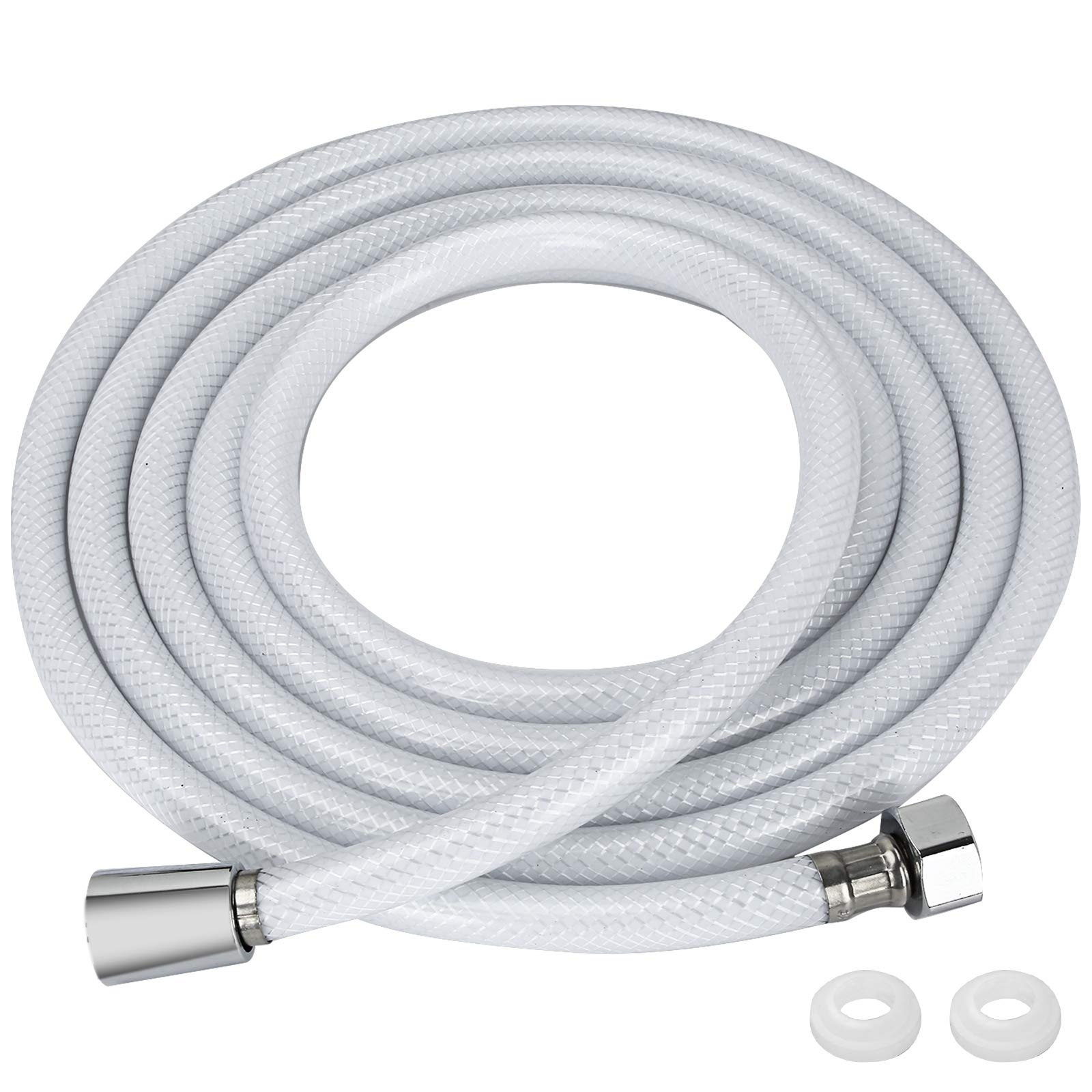 PVC Smooth Shower Hose 3m, JatilEr Universal Replacement Shower Hose Pipe Extra Long Shower Tube with 2 washers, Non-Toxic Flexible, Kink and Leak Proof (118’’)