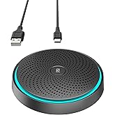 WISE TIGER USB Conference Microphone for Gaming, Skype, Zoom - 360 Omnidirectional Condenser PC Mic with One-Key Mute, Plug & Play Laptop Desktop Microphone