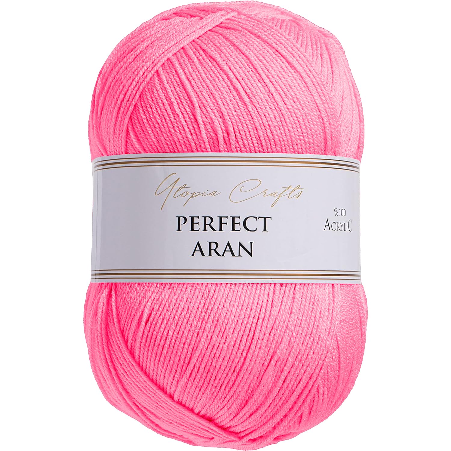 Utopia Crafts Aran Knitting and Crochet Yarn, 400g (Pink Sherbet) — image 1