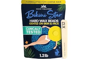 Tress Wellness Wax Beads - Safe for Skin - Dermatologically Tested - At-Home Kit for Bikini, Brazilian & Full Body - Bikini Star 1.2lb