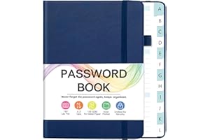 Password Book with Alphabetical Tabs, Small Password Keeper Book with Color Pages, Password Notebook Organizer for Website Lo