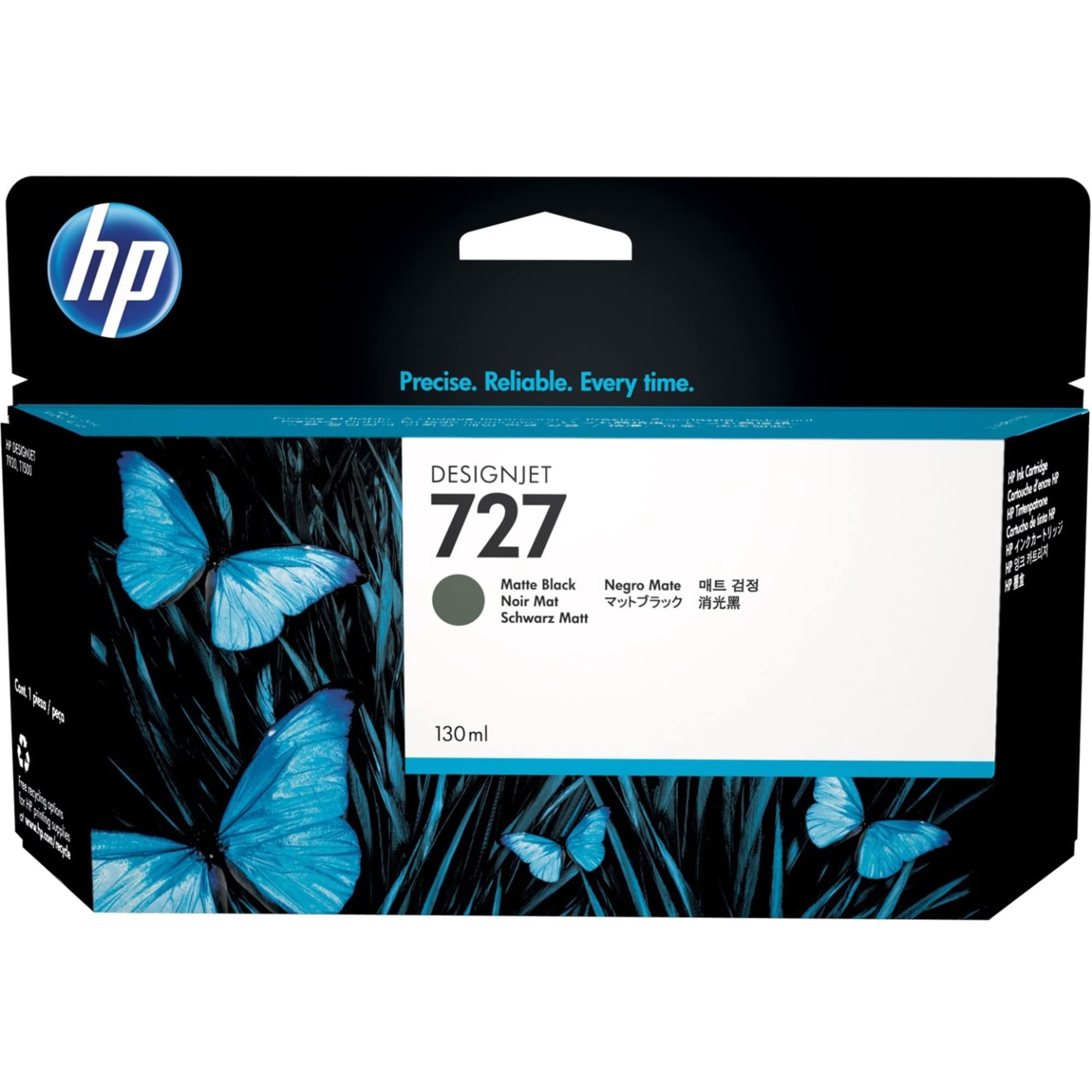 HP 727 B3P22A Matte Black 130-ml Genuine DesignJet Ink Cartridge with original Ink DesignJet T2500, T1500 & T900 Series Large Format Plotter Printers 727 DesignJet Printhead
