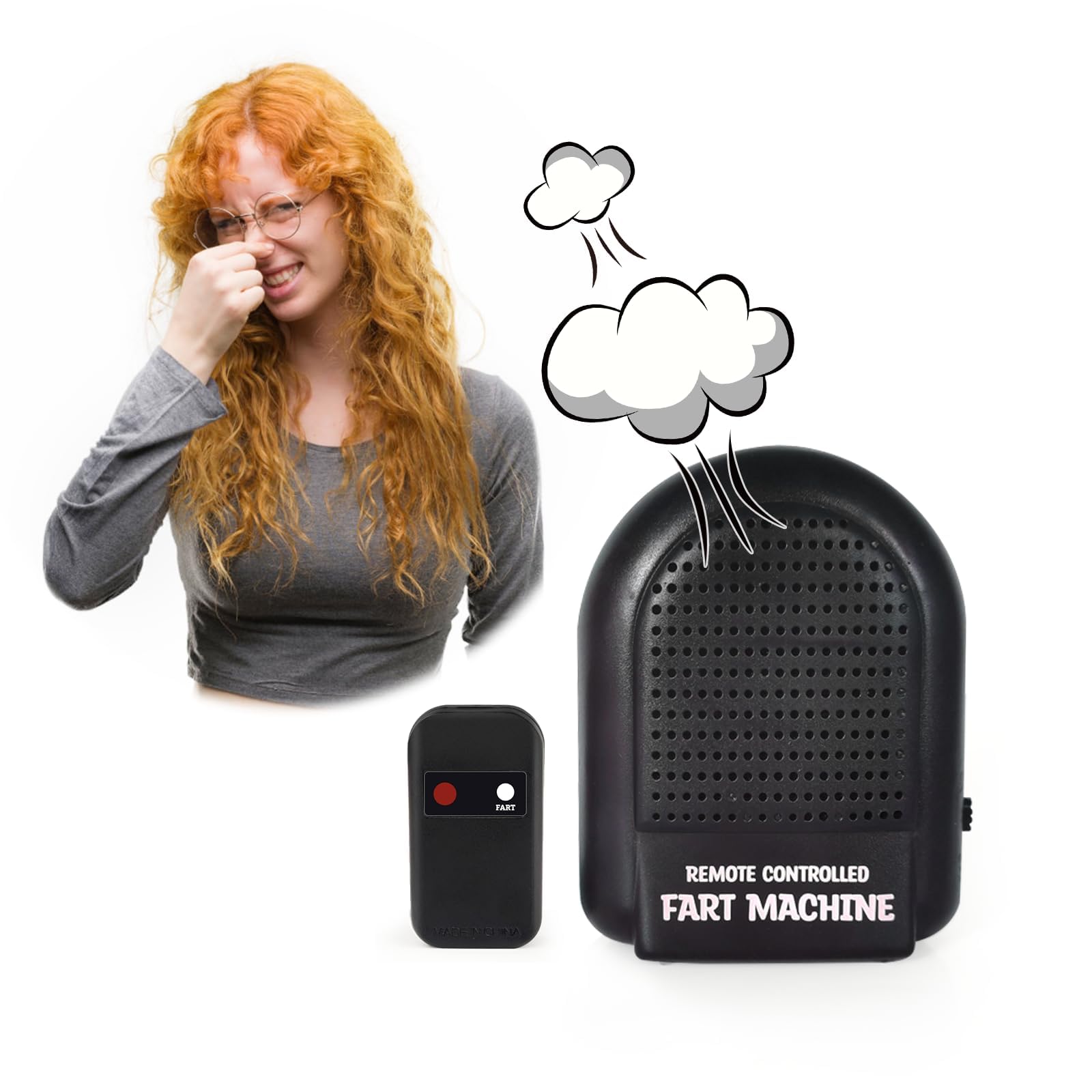 CMANLNYK Fart Machine with Remote Control - Small Electronic Fart Toy, Easy-hiding Farting Box Funny Prank Novelty Joke Gifts for Kid Adult Teen for Birthday Party, for Home Office Pranks Jokes Games