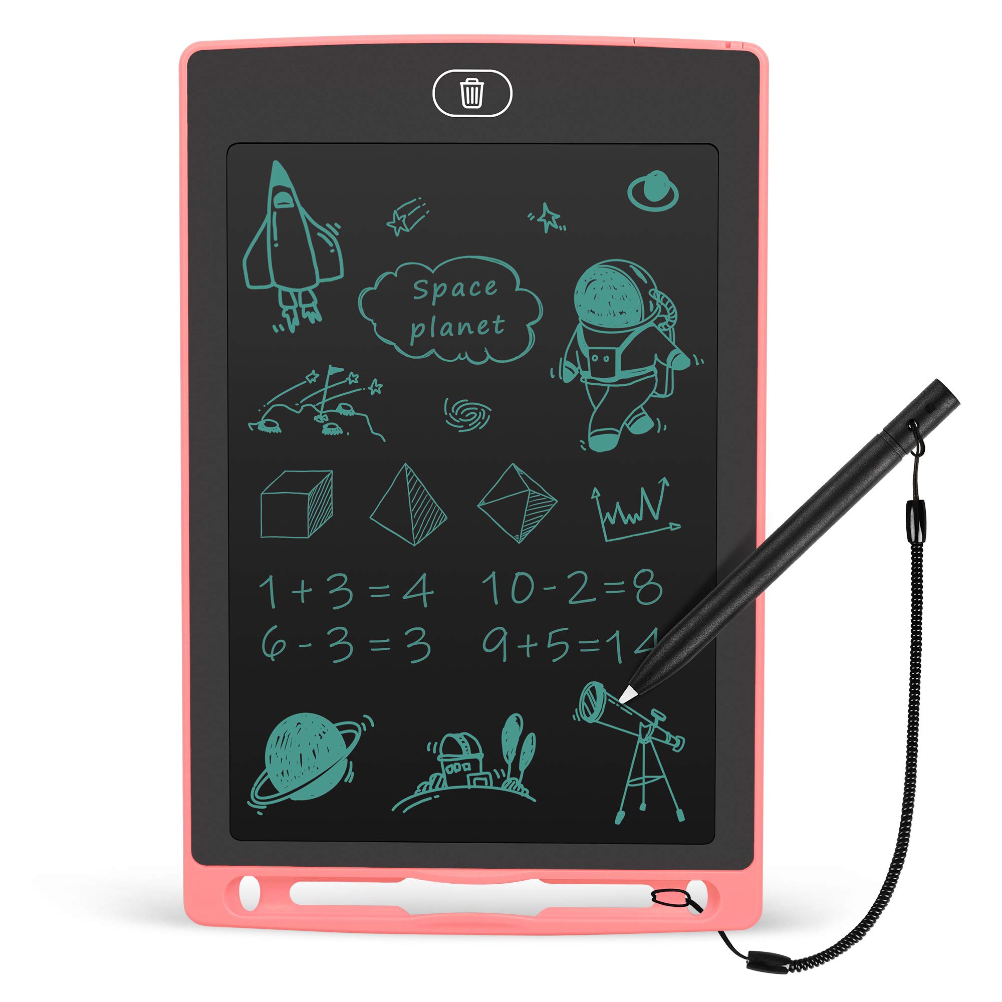 LCD Writing Tablet 8.5 Inch Toddler Doodle Board ,Colorful Drawing Tablet, Erasable Reusable Electronic Painting Pads, Educational and Learning Kids Toy for 3 4 5 6 Year Old Boys and Girls(Pink)