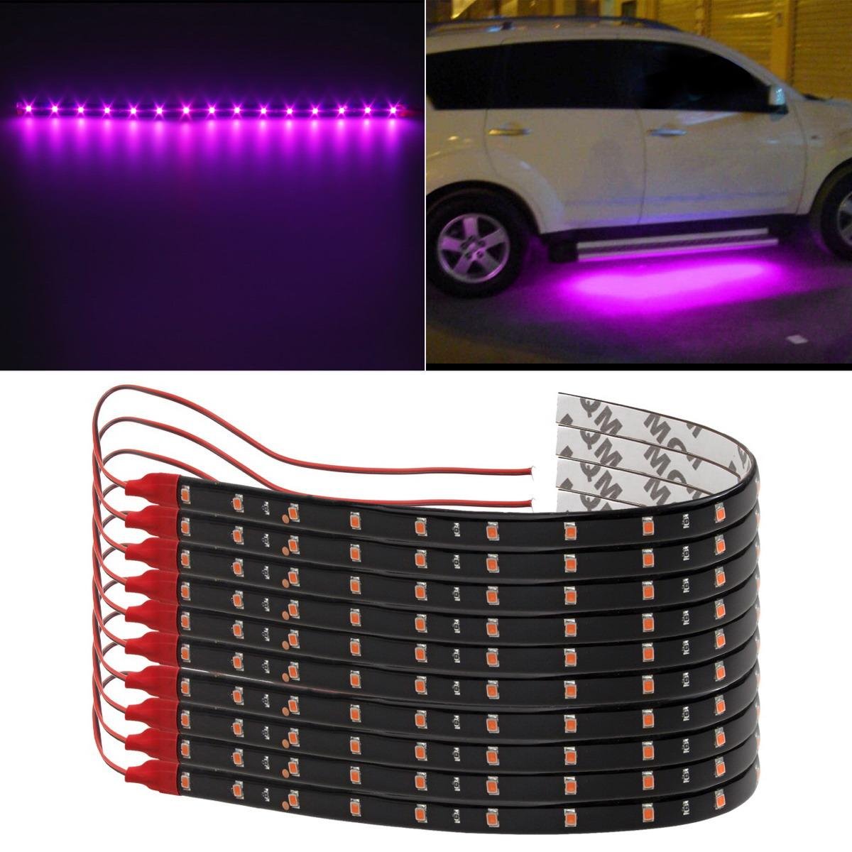 Partsam 10PCS LED Lighting kit 12" 15-5050-SMD LED Strip Light Bar Under Dash Flexible Bow Led Navigation Neon Light for Car Truck RV Household Decoration