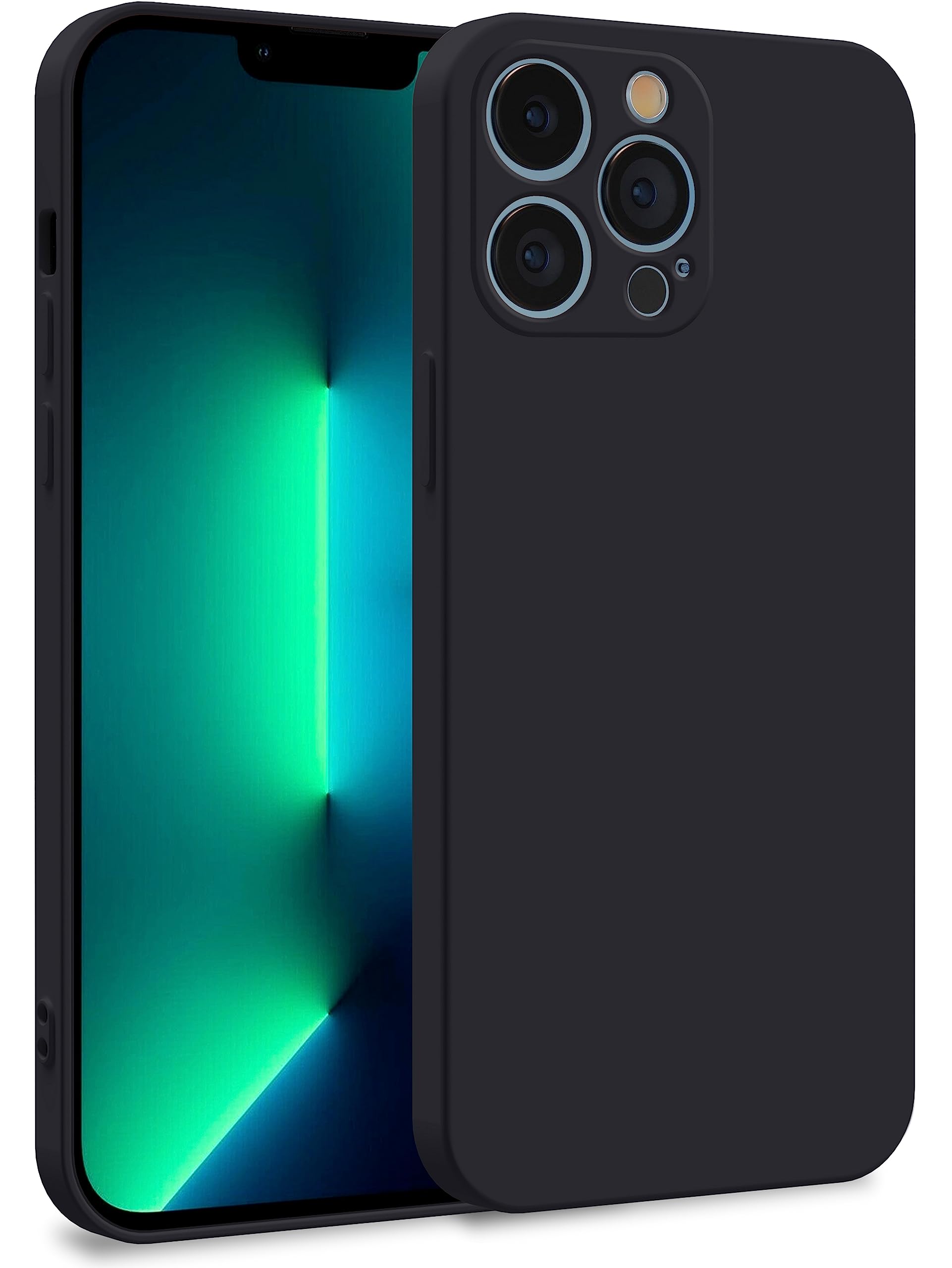 MyGadget TPU Case for iPhone 13 Pro - Cover Dual Layer with Camera Protection | Inner Lining - Soft Touch Rubber & Anti-Scratch Shell Black — image 1