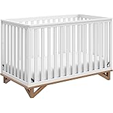 Storkcraft Santa Monica 5-in-1 Convertible Crib (White with Vintage Driftwood) – GREENGUARD Gold Certified, Modern Design, Two-Tone Baby Crib, Converts to Toddler Bed, Daybed and Full-Size Bed