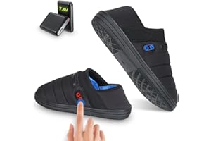 BIAL Heated Slippers, Foot Warmers with 7.4V 23.1Wh Recharagble Battery for Men Women, Electric Heating Slippers for Home Out