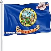 Nuibers Idaho Flag 3x5 FT Sturdy for Outside, Heavy Duty 3Ply Polyester Idaho State Flags Outdoor, Double Sided Long Lasting ID State Flag Brass Grommets