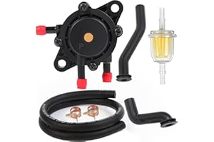Karvayna 808492 Fuel Pump for Briggs and Stratton 808656 John Deere LG808656 D140 D130 D170 D125 D160 D155 D150 Z445 Z235 Z335E Z255 Z355E Z525E LA140 LA150 LA155 Lawn Mower 596163 793147 Vacuum Hose