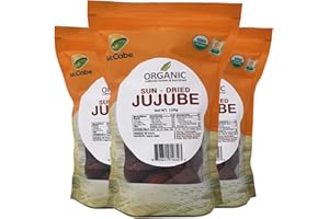 McCabe Organic Sun-Dried Jujube - Dried Jujube Fruits Tea USES only no sugar, no machine dried, Rich with Vitamin D & Minerals | USDA and CCOF Certified | Product of USA | 130g (Pack of 3) | No Steamed | No Sugar Added | Very hard ball for boiling or for food ingredients