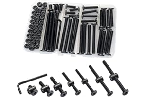 Crib Screws Hardware Replacement Kit,Socell 32Set Baby Bed Frame Bolts &Barrel Nuts Set for Delta/Graco/Dream, M6x12mm/15mm/25mm/35mm/45mm/55mm/65mm/75mm Hex Drive Socket Cap Screws Barrel Nuts