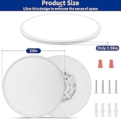 MOONSEA 48W Dimmable LED Flush Mount Ceiling