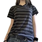 Kodaruber Y2k Grunge Graphic Tees for Women Teen Girls Vintage Goth Aesthetic Baggy Shirts 2000s Emo Tops Summer Clothes
