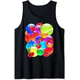 Frutiger Aero Aesthetic Tech Orb Pattern Heart Cherry Lips Tank Top