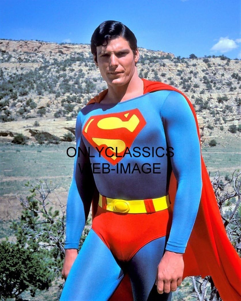 Schneider ElectricMan of Steel Actor Christopher Reeve Superman 8X10 Color Movie Photo Superhero