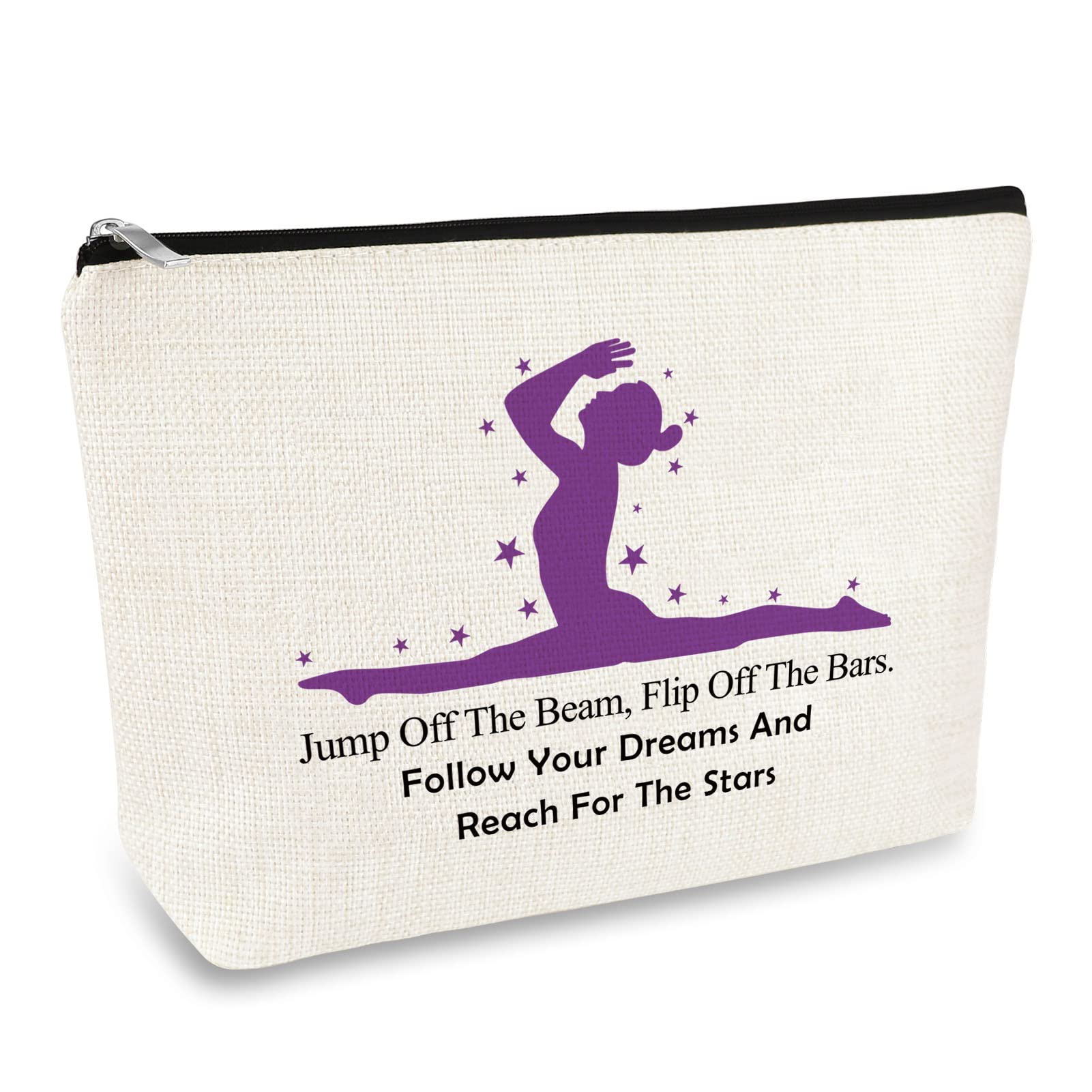 Gymnastics Lover Gift Inspirational Gifts for Gymnast Makeup Bag for Women Cosmetic Bag Pouch Gymnastic Coach Gift Graduation Birthday Present for Gymnastics Lover Gymnast