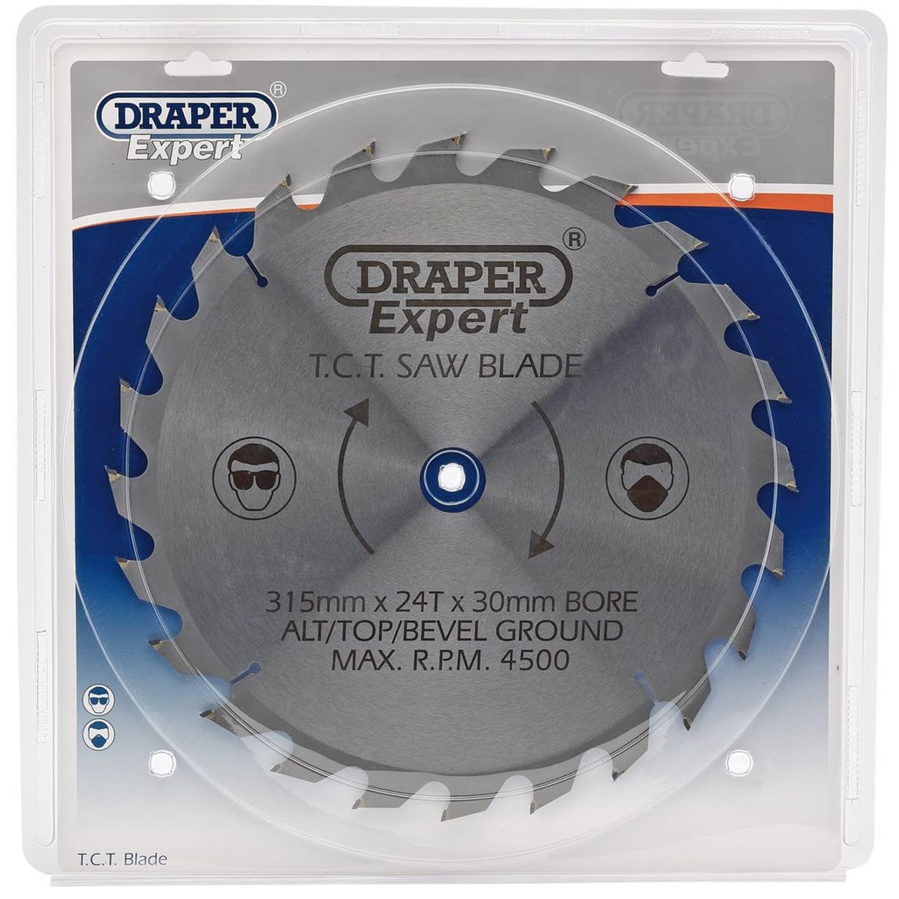 Draper 09496 TCT Saw Blade 315 x 30mm 24-Tooth, Silver,Black