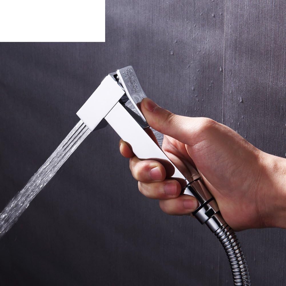 Copper Single Cold Douche Square Bidet Nozzle Toilet Pressurized Spray Gun Kit-B