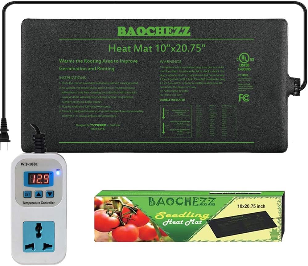 BAOCHEZZ Seedling Heat Mat 10x20.75 inch and Digital
