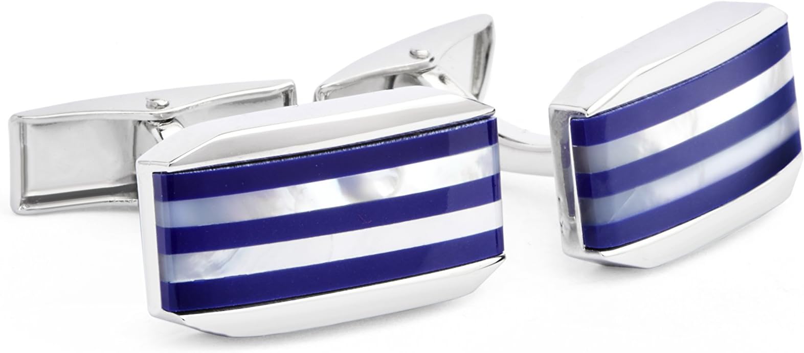 Ike Behar Men's Lapis Look and Mother of Pearl Cufflinks