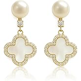 Pearl Earrings for Women，Dainty Small Freshwater Pearl Dangle Earrings Cute Earrings Wedding Jewelry Birthday Gifts for Women