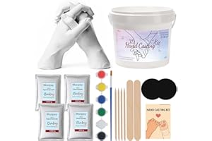 MUOPAY Hand Casting Kit, Hand Mold Kit Couples, Anniversary Couples Gifts Casting Kit,Hand Mold Kit Couple with Base, Bridal Shower, Wedding Gifts Plaster Hand Mold Casting Kits, Couple 1 Year Anniversary