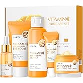 5Pcs Skincare Gift Set for Teenage Girls, Vitamin C Face Skin Care Kit With Cleanser, Toner, Face Serum, Eye Cream, Cream, Travel Skin Care Sets & Kits, Hydrating Facial Kit Skincare Set for Women Men