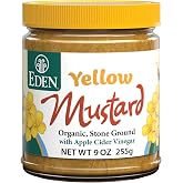 Eden Organic Yellow Mustard, 9 oz Glass Jar, Stone Ground, with Apple Cider Vinegar