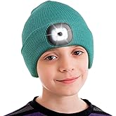 Etsfmoa Unisex Beanie with The Light,Gifts for Kids Boys and Girls Children USB Rechargeable Headlamp The Cap