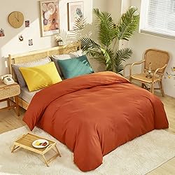 Cottonight Burnt Orange Comforter Set Queen Rust
