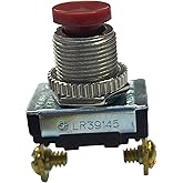 Gardner Bender GSW-23 Electrical Push-Button Switch, SPST, ON-Mom-OFF, 3 A/120V AC, Screw Terminal, Red Button
