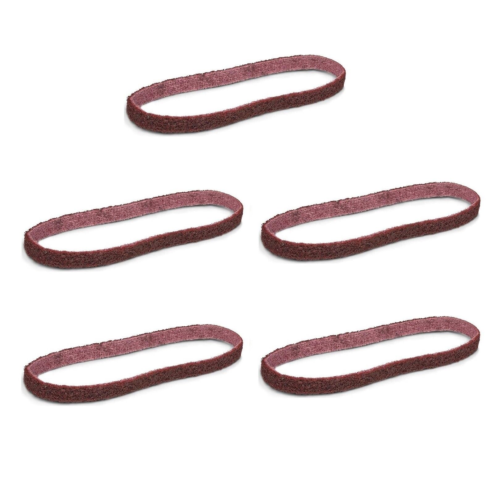 MiJunHD Nylon Sanding Belt 10 x 330 mm, Surface Conditioning Belt 5 Pcs Sander Belt 240 Grit Non-Woven Abrasive Belt for Metal Sanding, Polishing,Rust Removal