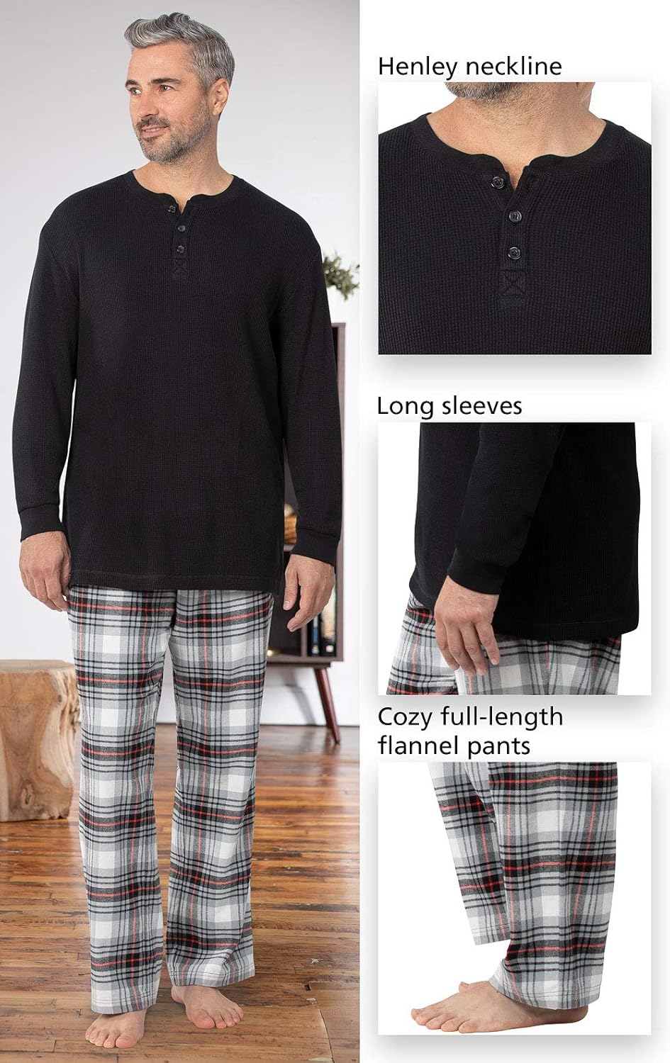PajamaGram Mens Pajamas Set Plaid - Mens Flannel Pajama Set at  Men’s Clothing store