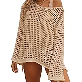 Bsubseach Crochet Cover Ups for Women Sexy Hollow Out Swim Cover Up Knit Summer Outfits