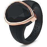 Rinfit Women's Silicone Rings - Engagement or Promise Rings for Her - Oversized Pear Silicone Wedding Bands Women - Patented Design