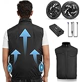 Foiueyga Cooling Vest for Men Women with 20000mAh Battery, 2pcs Fan 18V Electric Air Conditioned Vest for Hot Weather Outdoor